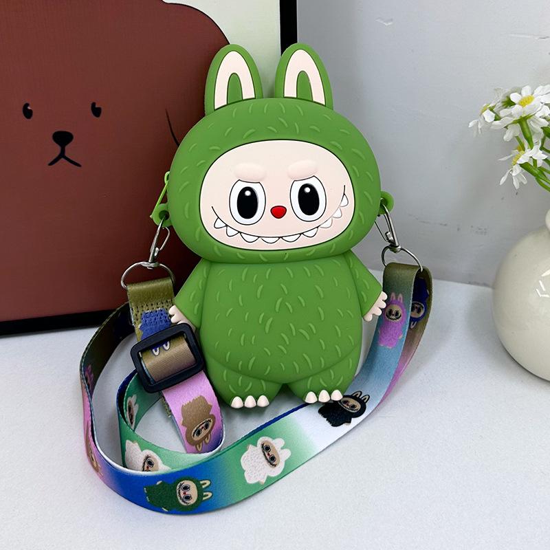 Labubu Macaron Mini Messenger Bag – Soft Silicone Coin Purse