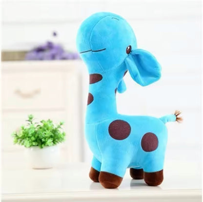 Plush Cute Giraffe Stuffed Toy - 18cm Blue