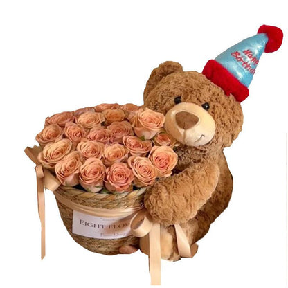 Birthday Scented Soap Flower Bear Bouquet - Gift for Girlfriend or Best Friend