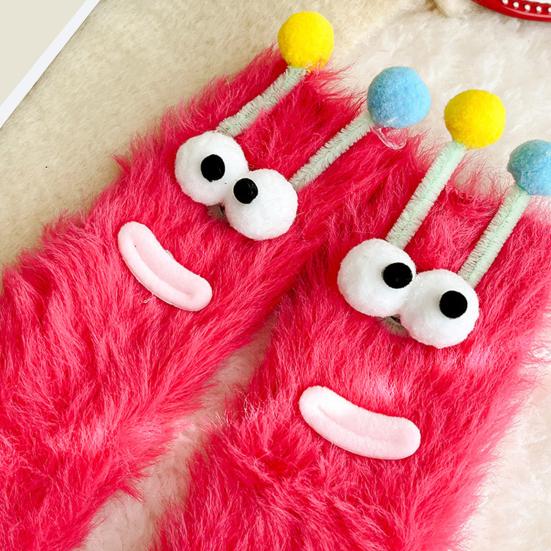 Funny Big-Eye Animal Cartoon Socks – Thick Fuzzy Plush