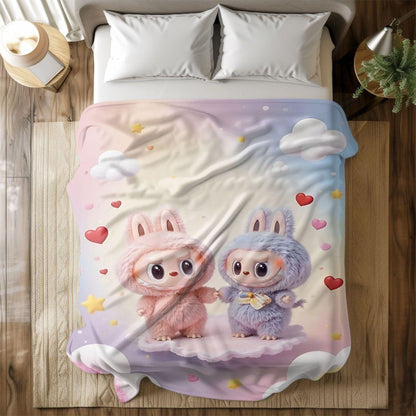 Labubu Flannel Blanket – Cozy All-season Nap Throw | Soft Plushie Pairing