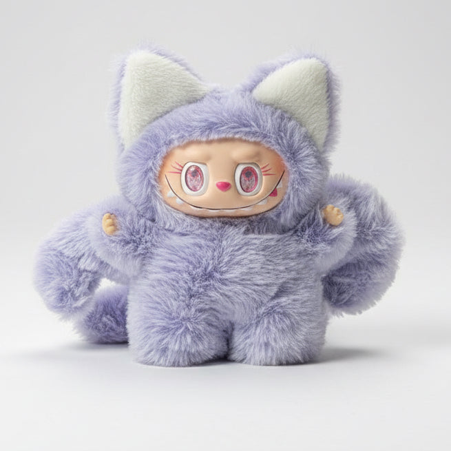 Rare Labubu Nine‑Tailed Fox Plush Doll | Mystical Soft Toy • Collector’s Plush Figure Purple