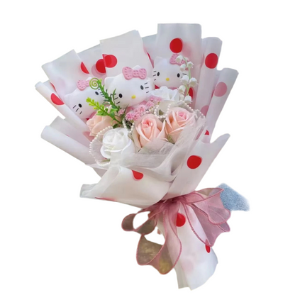 Hello Kitty Plush Flower Gift Bouquet – 35cm in Gift Box | Sanrio-Inspired Keepsake Arrangement 11