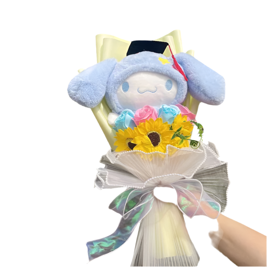 Sanrio Graduation Plush Flower Gift Bouquet – My Melody, Kuromi & Cinnamoroll