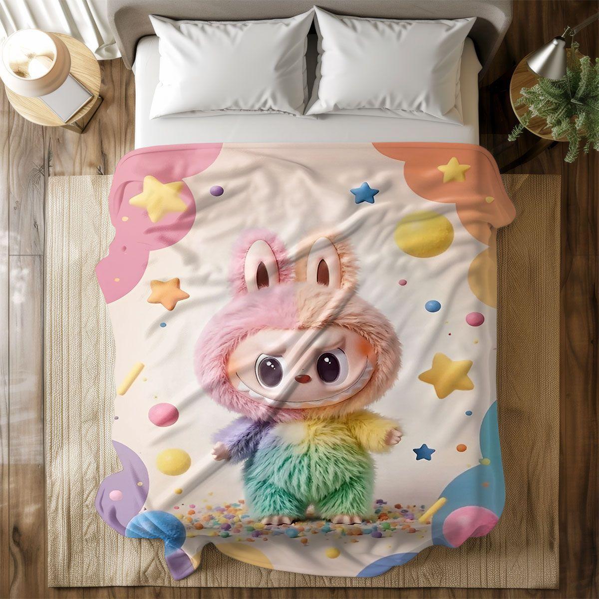 Labubu Flannel Blanket – Cozy All-season Nap Throw | Soft Plushie Pairing