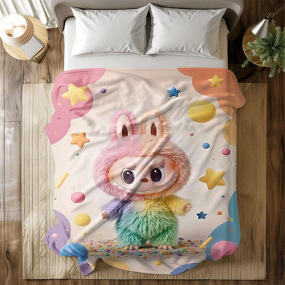 Labubu Flannel Blanket – Cozy All-season Nap Throw | Soft Plushie Pairing