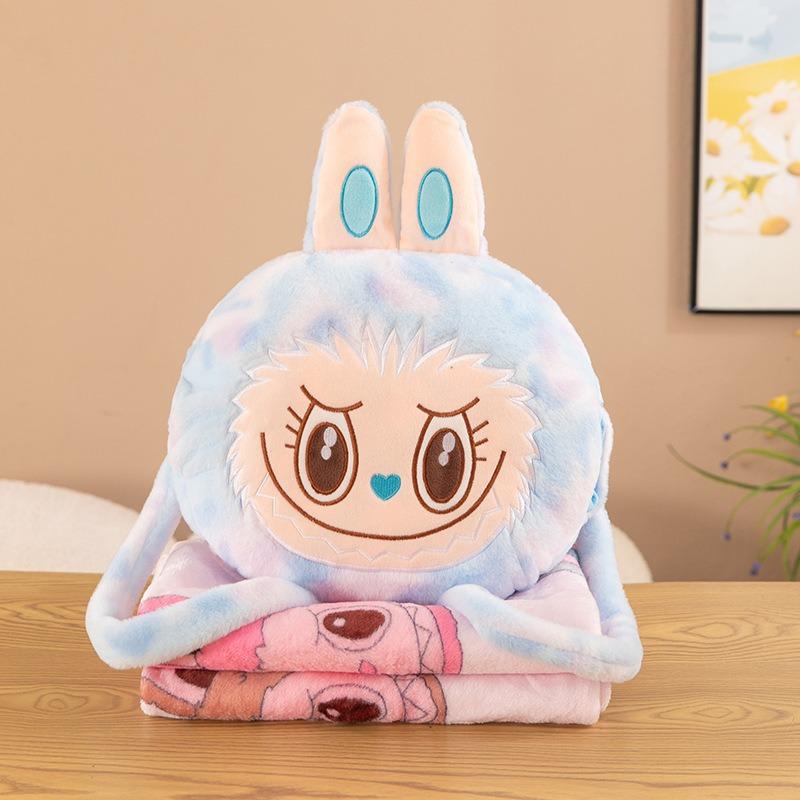Labubu 2-in-1 Magic Pillow Blanket: Where Comfort Meets Versatility Blue