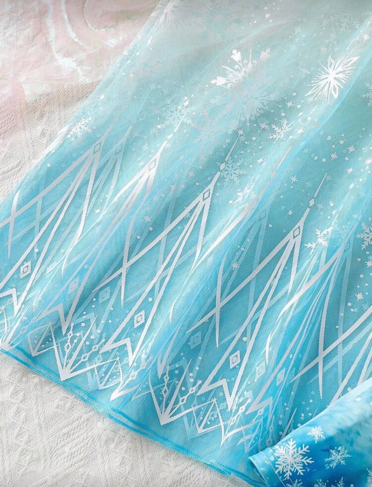 Girls Ice Princess Dress & Cape Set – 2-Piece Snowflake Cosplay Outfit (Age 4-7 YRS)