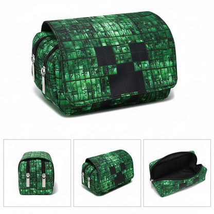 My World Minecraft Pencil Case | 20cm Soft Zip Pouch • Gamer School Supplies Multi C