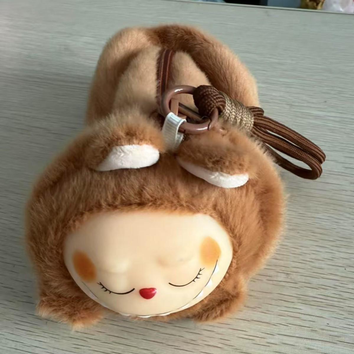 Labubu Plush Pencil Case – Soft Character Zip Pouch | POP MART Inspired | 25cm Brown