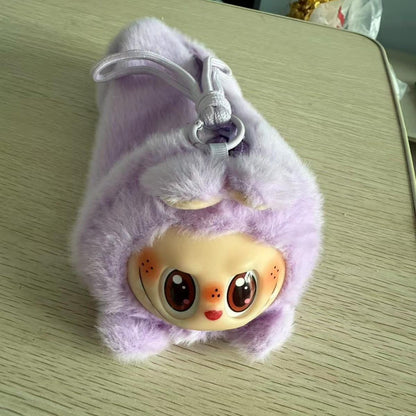 Labubu Plush Pencil Case – Soft Character Zip Pouch | POP MART Inspired | 25cm Purple