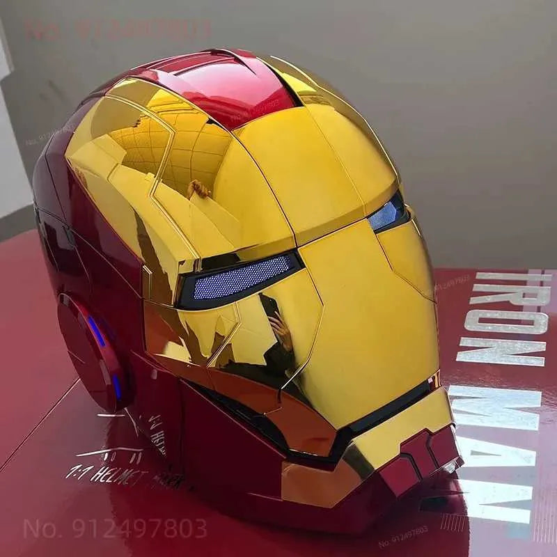 Autoking 1:1 MK5 Iron Man Helmet | Electric Wearable Cosplay Helmet with Voice Control & Light‑Up Eyes 60cm Aureate Mk5