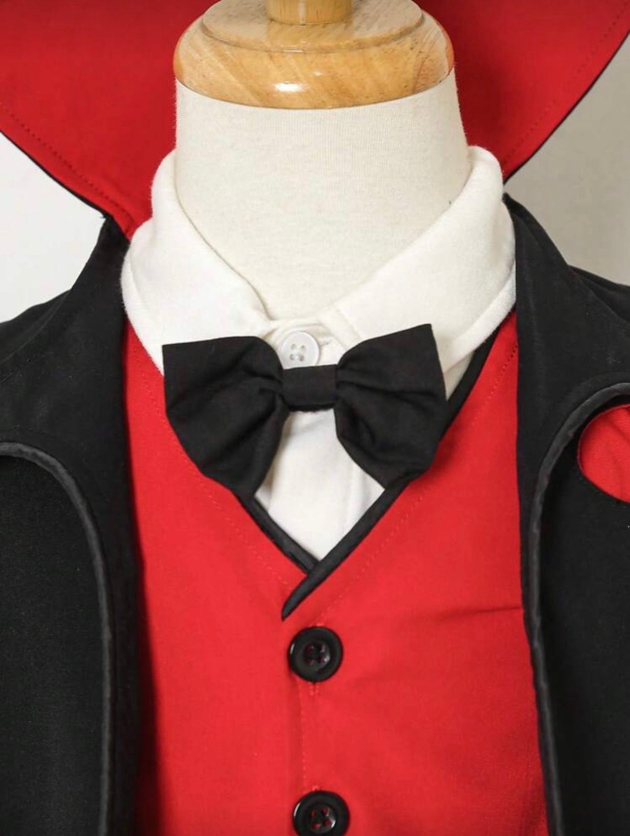 Baby/Toddler Vampire Costume – 3-Piece Halloween Outfit with Red Vest, Black Trousers & Cloak Jacket | Prince of Darkness Party Wear (6M–3Y)