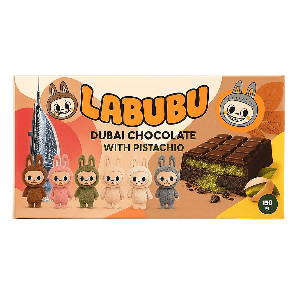 Labubu Dubai Premium Pistachio Chocolate Bar – 150g Gourmet Treat