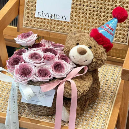 Birthday Scented Soap Flower Bear Bouquet - Gift for Girlfriend or Best Friend