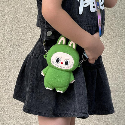 Labubu Macaron Mini Messenger Bag – Soft Silicone Coin Purse