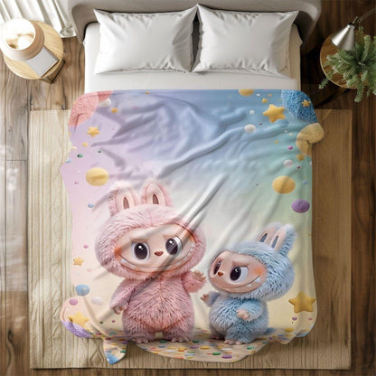 Labubu Flannel Blanket – Cozy All-season Nap Throw | Soft Plushie Pairing