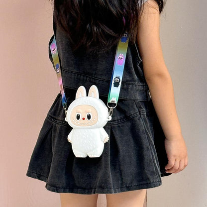 Labubu Macaron Mini Messenger Bag – Soft Silicone Coin Purse