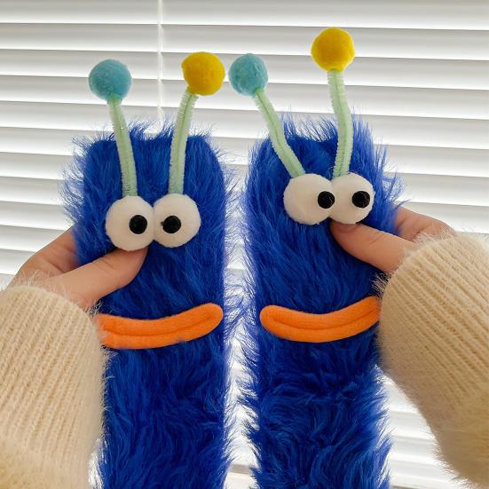 Funny Big-Eye Animal Cartoon Socks – Thick Fuzzy Plush