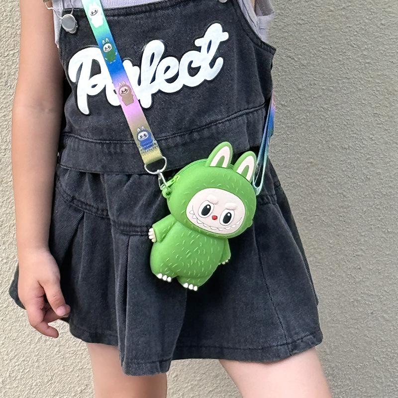 Labubu Macaron Mini Messenger Bag – Soft Silicone Coin Purse