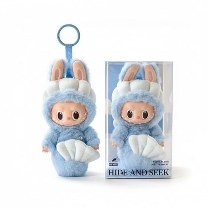 Labubu Blue Hide and Seek in Singapore Series – Vinyl Plush Doll Pendant