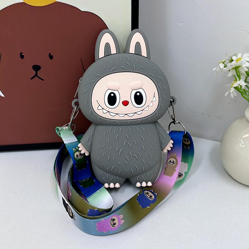 Labubu Macaron Mini Messenger Bag – Soft Silicone Coin Purse