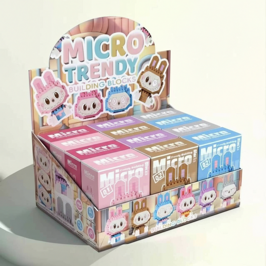 Labubu The Monsters Blind Box Mini Building Blocks – DIY Puzzle Assembly Toy Multicolor Random 4 Pack