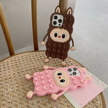 Labubu The Monsters – Phone Cover | Compatible with iPhone 13, 14, 15, 16 Max & Pro | Suction Cup Stress-Relief Design