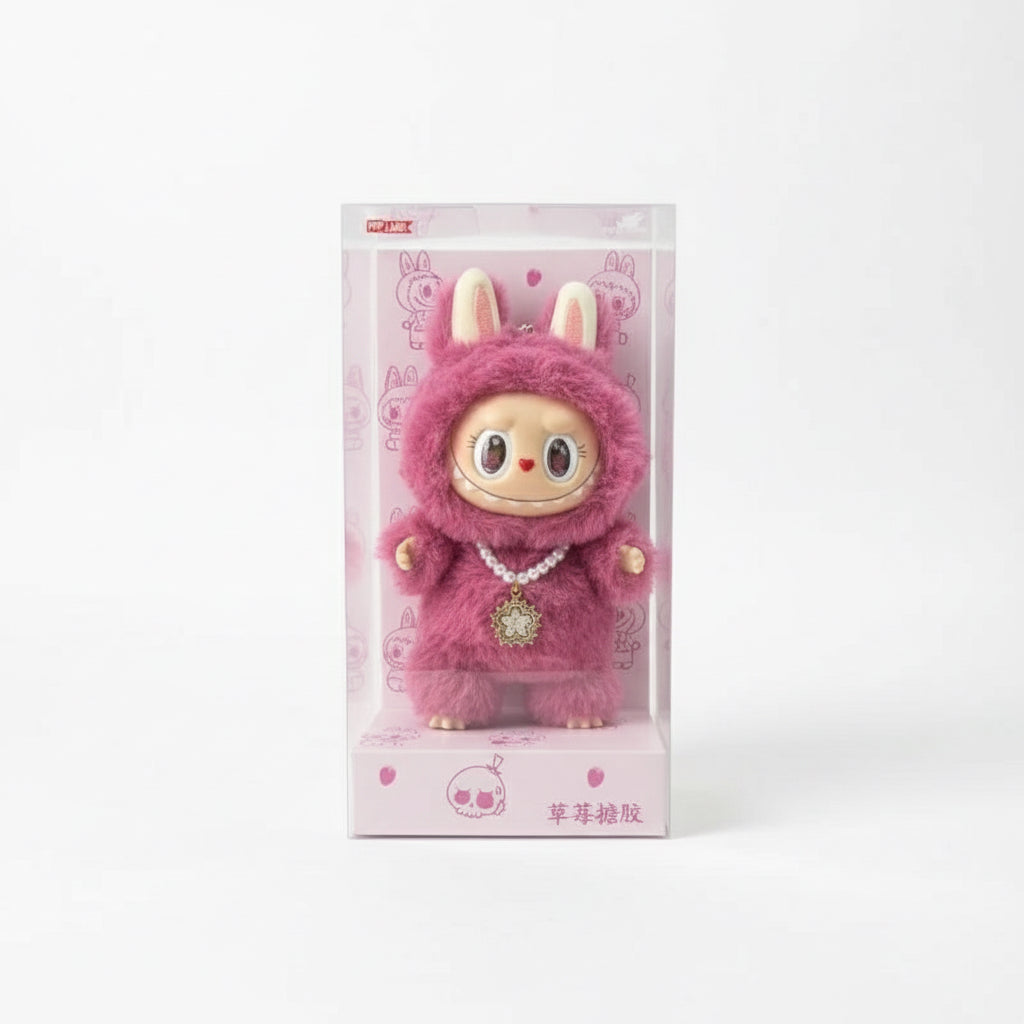 Labubu Mokoko Strawberry Shortcake Series – Velvet Blind Box Plush Toy | Pink Sweetheart Edition Pink