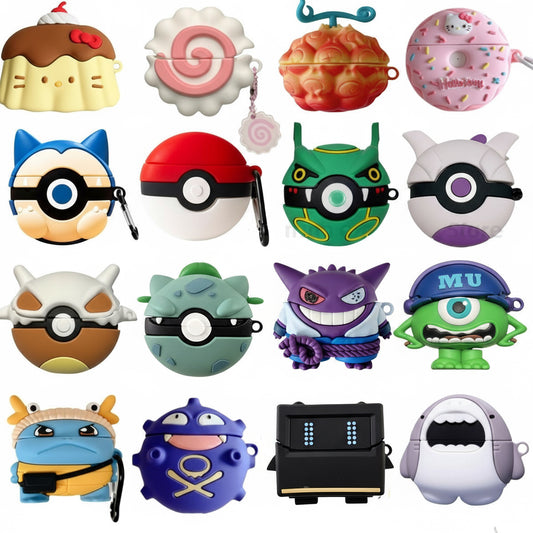 Pokémon 3D Cartoon Silicone Case – AirPods 4th Gen | Wireless Earphone Protective Cover | Pikachu, Snorlax, More