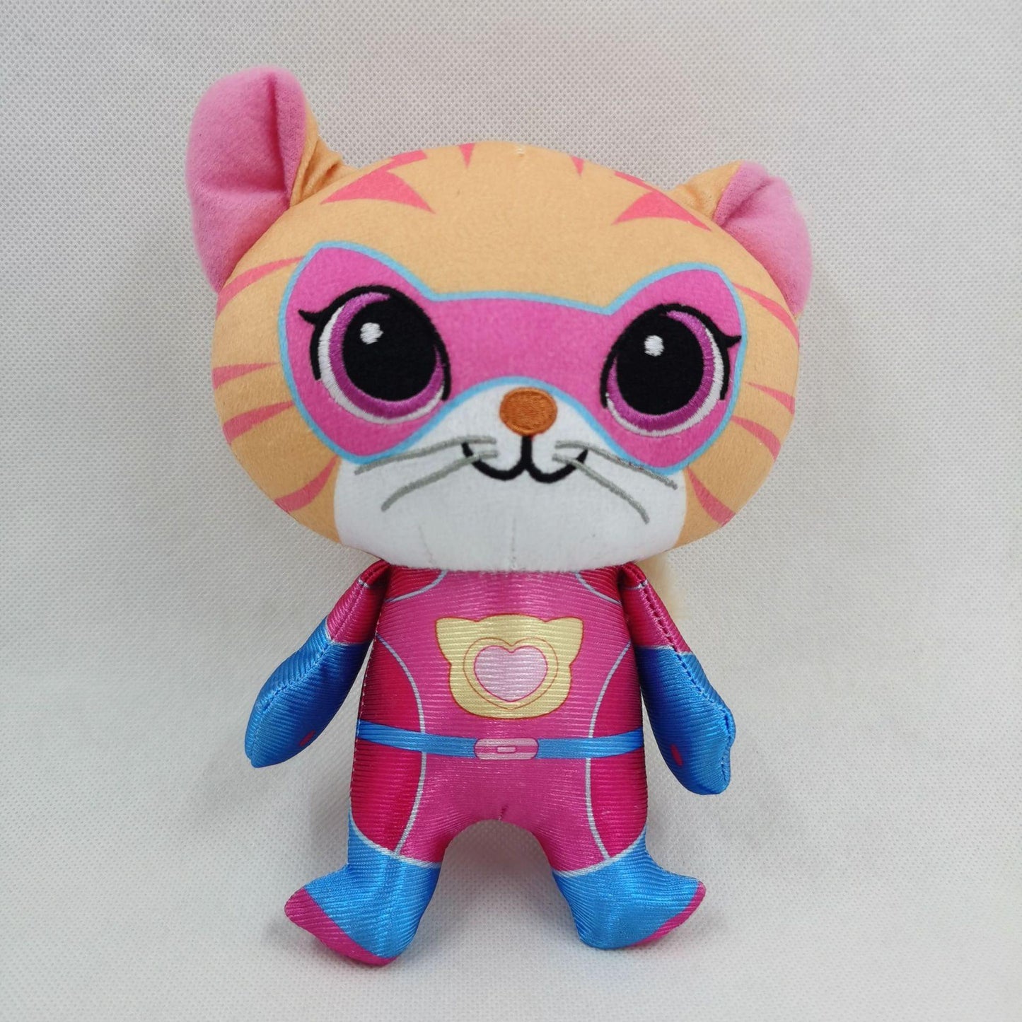SuperKitties Plush Cat Team – 18cm | Soft Hero Cat Plush Dolls Pink