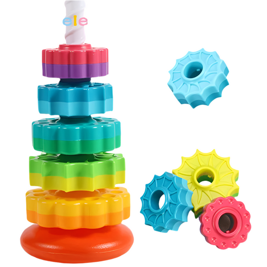 Rotating Rainbow Spinning Stacking Baby Toys