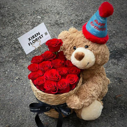 Birthday Scented Soap Flower Bear Bouquet - Gift for Girlfriend or Best Friend