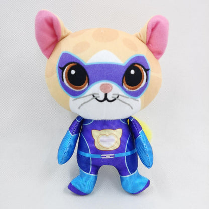 SuperKitties Plush Cat Team – 18cm | Soft Hero Cat Plush Dolls Purple