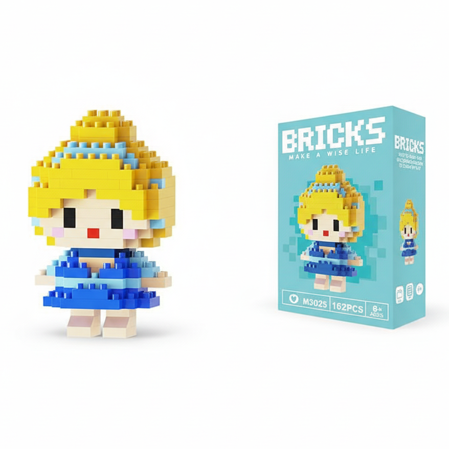 Make A Wise Life – Cartoon & Character Nano Block Building Sets | Mini Brick Figures for Kids & Collectors Multicolor Cinderella