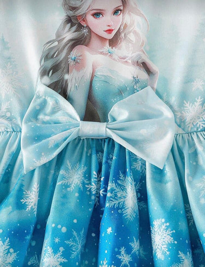 Girls Ice Princess Dress & Cape Set – 2-Piece Snowflake Cosplay Outfit (Age 4-7 YRS)