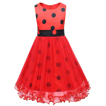 Girls Ladybug Dress Bag & Hat Costume (Age 3-10YRS)