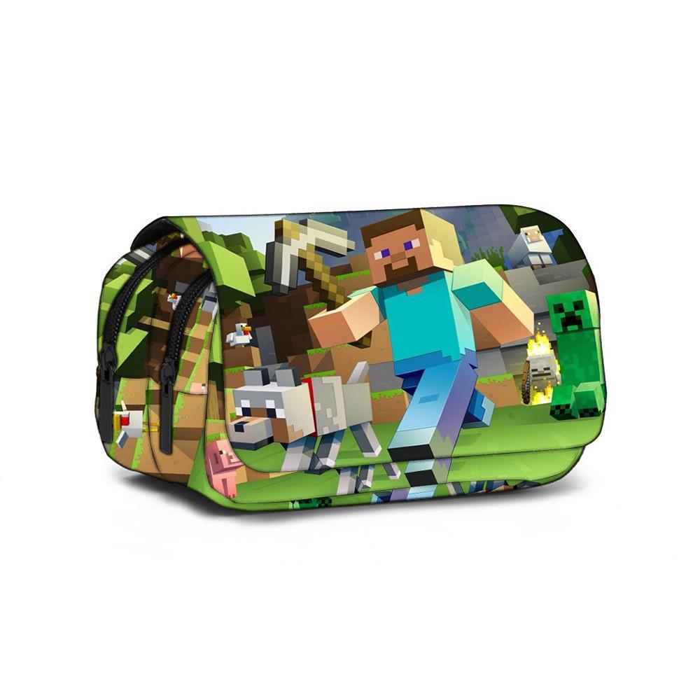 My World Minecraft Pencil Case | 20cm Soft Zip Pouch • Gamer School Supplies