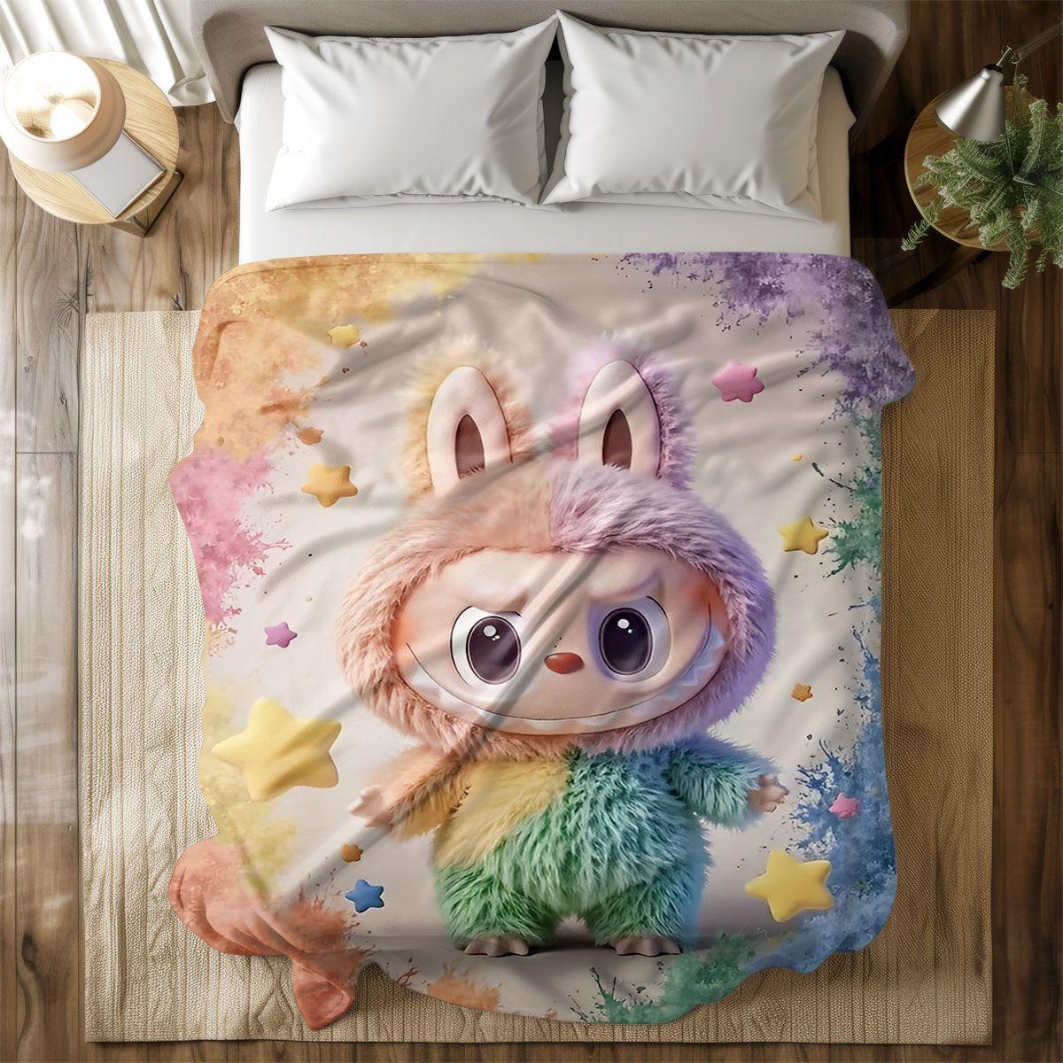 Labubu Flannel Blanket – Cozy All-season Nap Throw | Soft Plushie Pairing