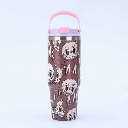 Labubu 30oz Tumbler | Double‑Wall Stainless Steel Cup • Kawaii Designer Drinkware for Fans & Collectors Multi F