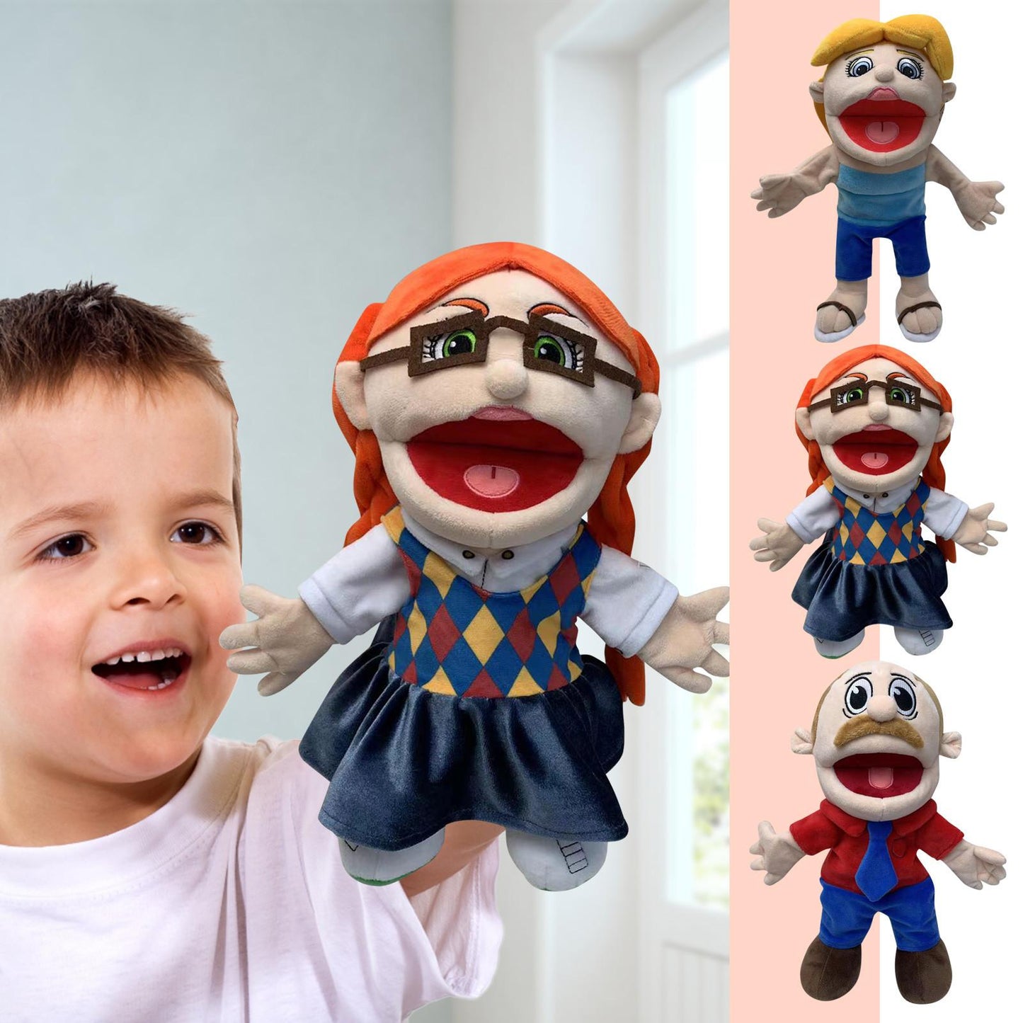 Plush Hand Puppets Inspired by Jeffy Puppet Series | Soft Character Puppets for Kids & Collectors