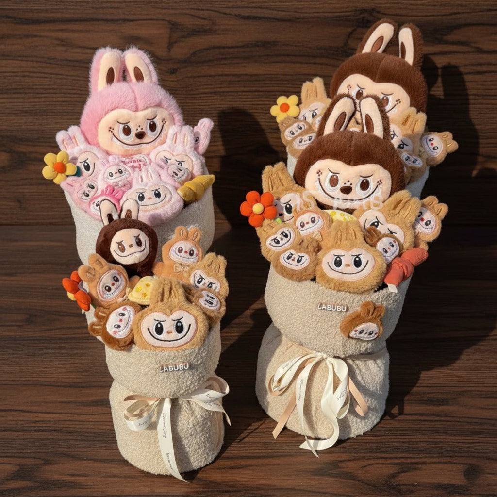 Labubu Plush Flower Bouquet | Cute Plush Gift Bouquet - Valentines Gift