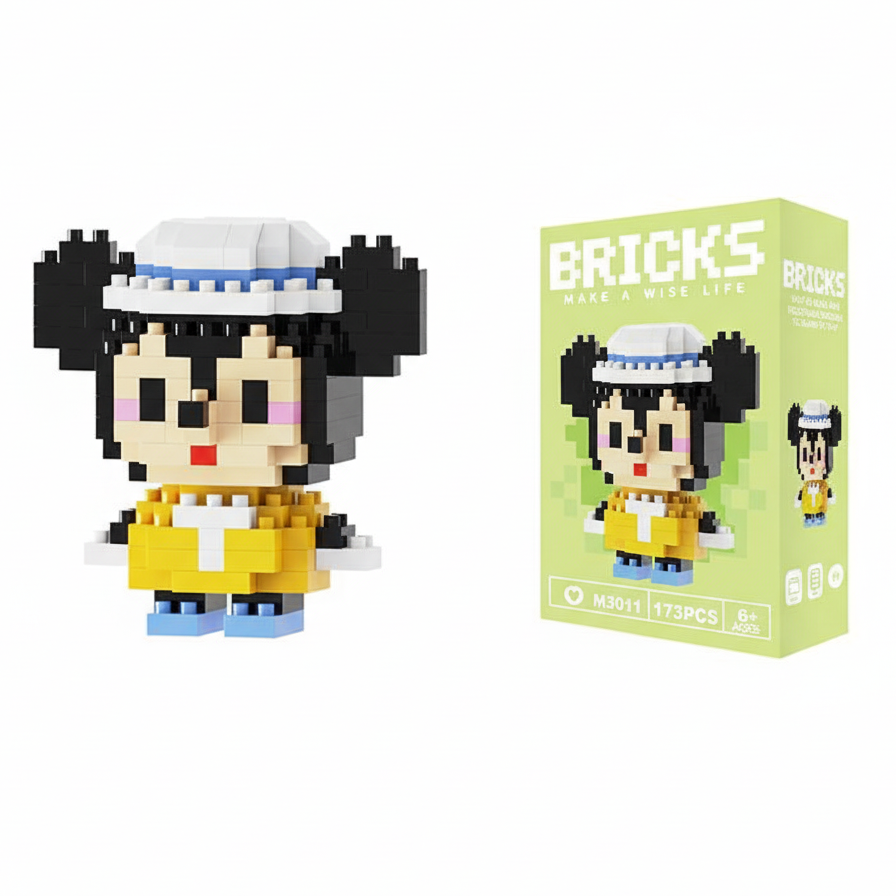 Make A Wise Life – Cartoon & Character Nano Block Building Sets | Mini Brick Figures for Kids & Collectors Multicolor Mickey Mouse