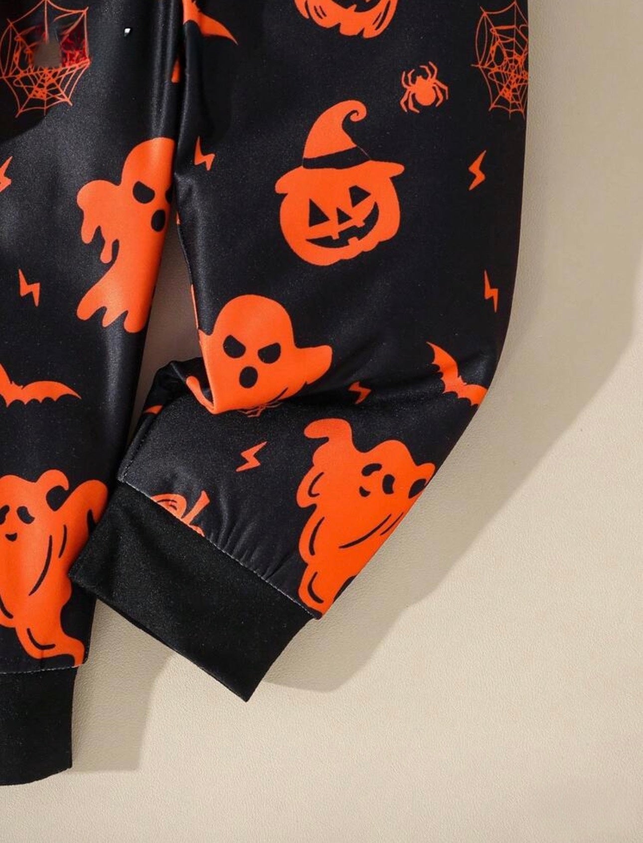 Halloween Baby Outfit Set – 3-Piece Romper, Trousers & Hat | Pumpkin, Bat & Ghost Print | Newborn - 24M