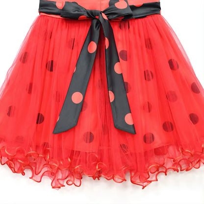 Girls Ladybug Dress Bag & Hat Costume (Age 3-10YRS)