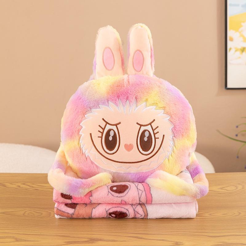 Labubu 2-in-1 Magic Pillow Blanket: Where Comfort Meets Versatility Pink