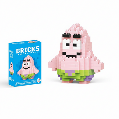 Make A Wise Life – Cartoon & Character Nano Block Building Sets | Mini Brick Figures for Kids & Collectors Multicolor Patrick Star