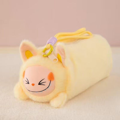 Labubu Plush Pencil Case – Soft Character Zip Pouch | POP MART Inspired | 25cm Yellow