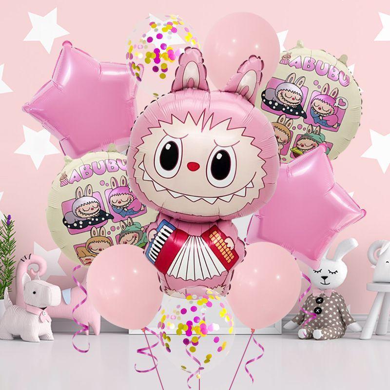 Labubu Aluminum Film Balloon Set – Cartoon Birthday Party Decoration