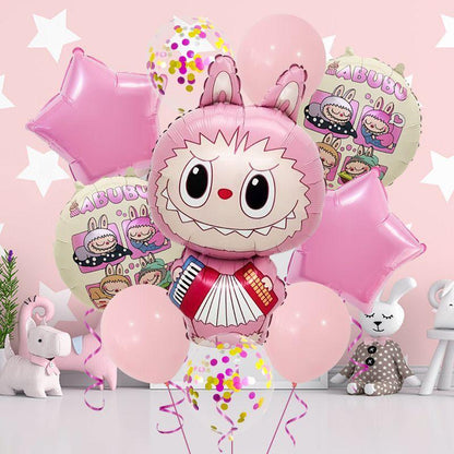Labubu Aluminum Film Balloon Set – Cartoon Birthday Party Decoration